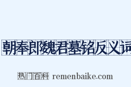 朝奉郎魏君墓铭反义词是什么意思的图片